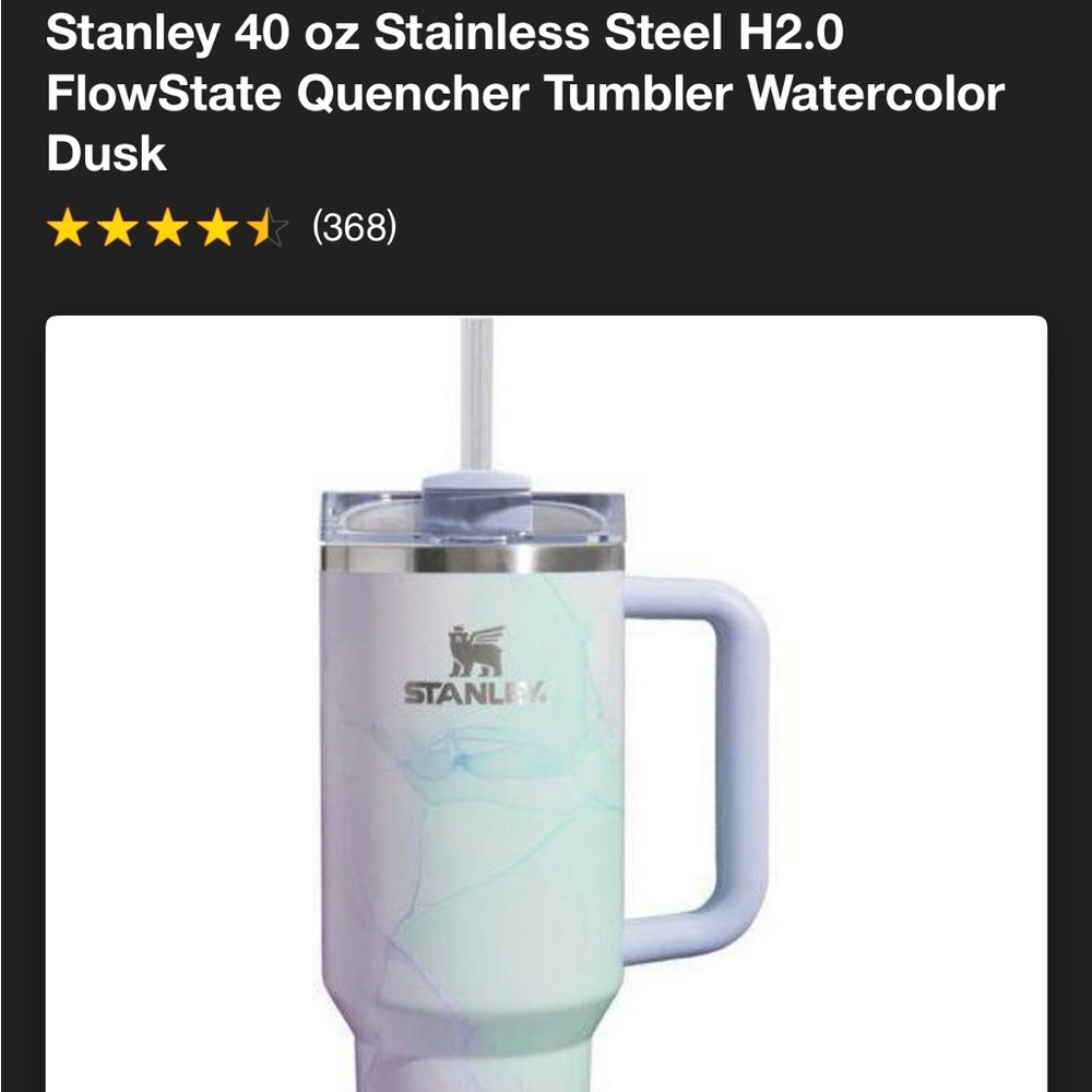 Stanley 40 oz. Quencher H2.0 FlowState Tumbler Watercolor Dusk Purple Water Cup